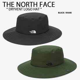 THE NORTH FACE ノースフェイス ハット 帽子 DRYVENT LOGO HAT ロゴハット ホライゾンハット プリマーハット つば広め アウトドア 首ひも付き ロゴ ストリート ブラック カーキ メンズ レディース NE3HN04A/B【中古】未使用品