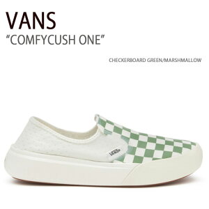 VANS oY Xj[J[ COMFYCUSH ONE CHECKERBOARD GREEN MARSHMALLOW RtB[NbV @Y V[Y Y fB[X VN0A45J5V0N