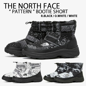 THE NORTH FACE ノースフェイス ショートブーツ BOOTIE SHORT DESIGAN PATTERN BLACK WHITE ダウンブーツ ブーツ ブーティ ペイズリー柄 ショート ビッグロゴ シューズ 外履き ブラック メンズ レディース NS99N53B/C/D【中古】未使用品