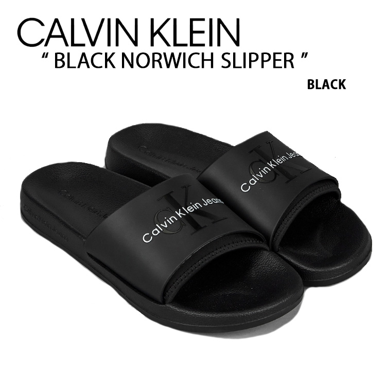 Calvin Klein カルバンクライン サンダル BLACK NORWICH SLIPPER BLACK CK シューズ ブラックノリッジスリッパ ロゴ YW00585BDS YM00361BDS未使用品