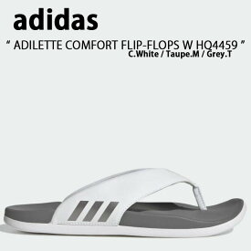 adidas アディダス サンダル スリッパ ADILETTE COMFORT FLIP-FLOPS HQ4459 アディレッタ コンフォート フリップ フロップ サンダル White Grey ホワイト グレー ビーチサンダル ビーサン シューズ レディース 【中古】未使用品