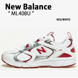 New Balance ニューバランス スニーカー 408 ML408U RED WHITE シューズ レッド ホワイト レトロデザイン ランニングシューズ メンズ レディース【中古】未使用品