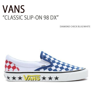 VANS oY Xj[J[ CLASSIC SLIP-ON 98 DX DIAMOND CHECK BLUE WHITE VN0A7Q58Y6Z NVbNXb| u[ zCg Y fB[X jp p