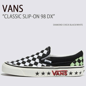 VANS バンズ スニーカー CLASSIC SLIP-ON 98 DX DIAMOND CHECK BLACK WHITE VN0A7Q58BZW クラシックスリッポン98DX ブラック ホワイト メンズ レディース 男性用 女性用
