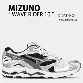 Mizuno ミズノ スニーカー WAVE RIDER 10 D1GA210405 ウェーブライダー 10 2E(EE) White Silver Black ホワイト シルバー ブラック シューズ ランニングシューズ ジョギングスニーカー メンズ 男性用【中古】未使用品