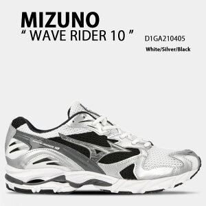 Mizuno �~�Y�m �X�j�[�J�[ WAVE RIDER 10 D1GA210405 �E�F�[�u���C�_�[ 10 2E(EE) White Silver Black �z���C�g �V���o�[ �u���b�N �V���[�Y �����j���O�V���[�Y �W���M���O�X�j�[�J�[ �����Y �j���p