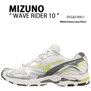 Mizuno ~Ym Xj[J[ WAVE RIDER 10 D1GA210411 EF[uC_[ 10 2E(EE) White Sunny Lime Silver zCg TjBC Vo[ V[Y jOV[Y WMOXj[J[ Y jp