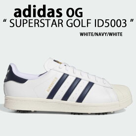 adidas Originals アディダス スニーカー SUPERSTAR GOLF ID5003 WHITE NAVY スーパースター ゴルフ ゴルフシューズ スパイクレス ホワイト ネイビー アディダスゴルフシューズ adidas OG メンズ レディース【中古】未使用品