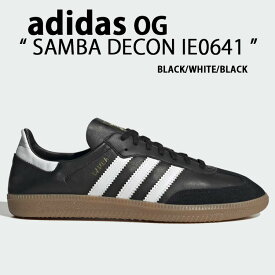 adidas originals アディダス スニーカー SAMBA DECON IF0641 サンバ デコン BLACK WHITE シューズ レザーアッパー 本革 ブラック ホワイト ガムラバーソール メンズ レディース【中古】未使用品