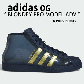 adidas Originals アディダス スニーカー BLONDEY PRO MODEL ADV IG0845 ブロンディ プロモデル CLEAR NAVY GOLD ハイカットシューズ 透明 クリア ネイビー ゴールド メンズ レディース【中古】未使用品