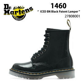 Dr.Martens ドクターマーチン 8ホールブーツ レザー 1460 ICED BN 27808001 BLACK ブラックレザー エナメル ブーツ シューズ レディース 女性用【中古】未使用品