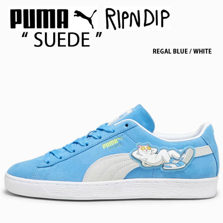 楽天市場】PUMA プーマ スニーカー RIPNDIP SUEDE BLUE WHITE 393537 