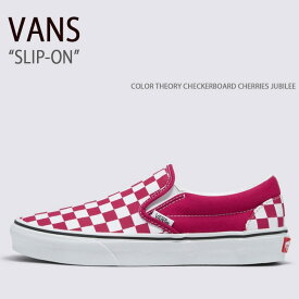 VANS バンズ スニーカー SLIP-ON COLOR THEORY CHECKERBOARD CHERRIES JUBILEE VN000BVZC9L スリッポン チェッカーボード メンズ レディース 男性用 女性用【中古】未使用品