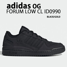 adidas originals アディダス スニーカー FORUM LOW CLASSIC ID0990 BLACK GOLD フォーラムロー クラシック シューズ スウェード レザー 本革ブラック ゴールド メンズ レディース【中古】未使用品