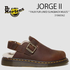 Dr.Martens ドクターマーチン サンダル ミュール ストラップサンダル JORGE II FAUX FUR LINED SLINGBACK MULES 31060362 WARM TAN Archive Pull Up ジョージ ストラップ レザーシューズ メンズ レディース 男性用 女性用【中古】未使用品