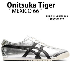 Onitsuka Tiger オニツカタイガー スニーカー MEXICO 66 PURE SILVER BLACK メンズ レディース 男性用 女性用1183B566.020 【中古】未使用品