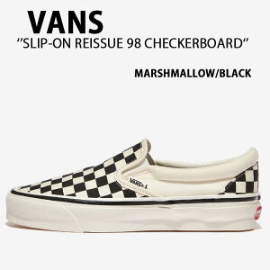 VANS oY Xj[J[ SLIP-ON REISSUE 98 CHECKERBOARD MARSHMALLOW BLACK`FbN{[h }V} ubN Y fB[X jp p