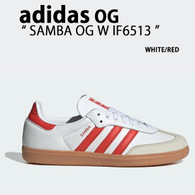 adidas originals アディダス スニーカー SAMBA OG W IF6513 サンバ オリジナル WHITE RED シューズ スエード レザーアッパー 本革 ホワイト ゴムアウトソール メンズ レディース【中古】未使用品