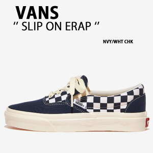 VANS oY Xj[J[ SLIP ON ERAP NAVY WHITE CHECKERBOARD Xb| Cbv lCr[ zCg `FbJ[{[h Y fB[X jp p