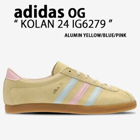 adidas originals アディダス レディース スニーカー KOLN 24 IG6279 ケルン UEFA EURO 2024 YELLOW BLUE PINK シューズ スエード ガムラバーソール ニュアンスカラー イエロー ブルー ピンク【中古】未使用品