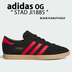 adidas Originals アディダス オリジナルス スニーカー STADT シュタット JI1885 BLACK SCARLET GOLD スリーストライプ シューズ スエード レザー コアブラック スカーレット クラシック メンズ レディース【中古】未使用品