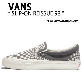 VANS バンズ スニーカー SLIP-ON REISSUE 98 RADIAL CHECKERBOARD PEWTER MARSHMALLOW VN000CWAGX8 スリッポン リイシュー ピューター マシュマロ メンズ レディース 男性用 女性用