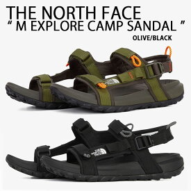 THE NORTH FACE ノースフェイス サンダル M EXPLORE CAMP SANDAL スポーツサンダル ストラップ KHAKI BLACK サイズ調整 ロゴ カーキ ブラック メンズ NS82R13A/B【中古】未使用品