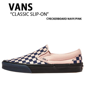 VANS �o���Y �X�j�[�J�[ CLASSIC SLIP-ON CHECKERBOARD NAVY PINK VN000EACGLE �N���V�b�N�X���b�|�� �`�F�b�J�[�{�[�h �l�C�r�[ �s���N �j���p �����p