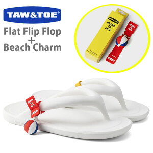 TAW �� TOE �g�[���g�[ �T���_�� �t���b�v�t���b�v �`���[���t�� FLAT FLIPFLOP �{ BEACH CHARM WHITE �r�[�`�`���[���t���t���b�v�t���b�v �V�����[�T���_�� ���� ��O ��J�h�~ �_�炩 �y�ʃT���_�� 