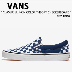 VANS �o���Y �X�j�[�J�[ CLASSIC SLIP-ON COLOR THEORY CHECKERBOARD DEEP INDIGO VN000DAHFOB �N���V�b�N �X���b�|�� �J���[�Z�I���[ �`�F�b�J�[�{�[�h �f�B�[�v �C���f�B�S �j���p �����p