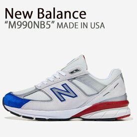 New Balance ニューバランス スニーカー 990 MADE IN USA アメリカ製 ホワイト ブルー レッド M990NB5 メンズ 男性用【中古】未使用品