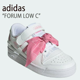 adidas アディダス スニーカー FORUM LOW C フォーラム ロー ホワイト ピンク リボン Q47376 ベビー キッズ 男の子 女の子【中古】未使用品