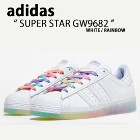 中古 adidas アディダス スニーカー レディース SUPERSTAR スーパースター レザー WHITE RAINBOW GW9682 ホワイト レインボー シューズ クラシック ウーマンズ 女性用【中古】未使用品