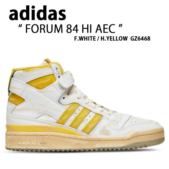 楽天市場 エントリーするだけでポイント10倍確定 Adidas アディダス スニーカー Forum 84 Hi Aec フォーラムハイ ハイカット 84年 Gz6468 White Yellow ホワイト イエロー レザー 本革 バッシュ バスケットシューズ メンズ 男性用 中古 未使用品 セレクト