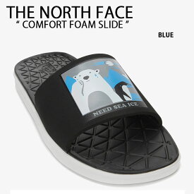 THE NORTH FACE ノースフェイス サンダル COMFORT FOAM SLIDE BLUE フロントロゴ コンフォート フォーム スライド スポーツサンダル スポサン シャワーサンダル スライドサンダル ブラック ホワイト NS98M02C【中古】未使用品