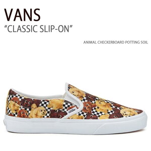 VANS oY Xj[J[ CLASSIC SLIP-ON ANIMAL CHECKERBOARD POTTING SOIL Xb| @Y V[Y Y fB[X VN0A7VCFDMV