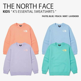 THE NORTH FACE ノースフェイス キッズ スウェット K'S ESSENTIAL SWEATSHIRTS エッセンシャル スウェットシャツ トレーナー ミント ブルー ピンク パープル キッズ 男の子 女の子 子供用 NM5MN02【中古】未使用品