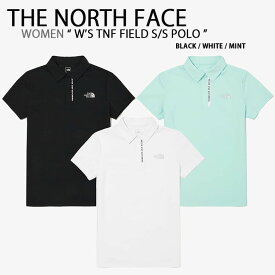 THE NORTH FACE ノースフェイス レディース ポロシャツ W'S TNF FIELD S/S POLO フィールド ポロ 半袖 ショートスリーブ ロゴ カジュアル オフィス ブラック ミント ホワイト 女性用 NT7PN34A/B/C【中古】未使用品