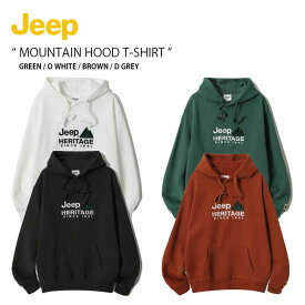 Jeep ジープ パーカー MOUNTAIN HOOD T-SHIRT マウンテン フード Tシャツ 長袖 フーディ プルオーバー ロゴ カジュアル ストリート グリーン ホワイト ブラウン ブラック メンズ レディース JN5THU055【中古】未使用品