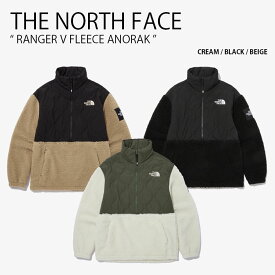 THE NORTH FACE ノースフェイス フリースジャケット RANGER V FLEECE ANORAK レンジャー フリース アノラック ジャケット パディングジャケット ボア ロゴ クリーム ブラック ベージュ WHITELABEL NA4FN51J/K/L【中古】未使用品