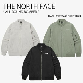 THE NORTH FACE ノースフェイス ボンバージャケット ALL-ROUND BOMBER オールラウンド ボンバー ジャケット MA-1 MA1 ノーカラージャケット ロゴ カジュアル ストリート ブラック ベージュ カーキ メンズ レディース 男性用 女性用 NJ3BP02A/B/C【中古】未使用品