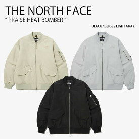 THE NORTH FACE ノースフェイス ボンバージャケット PRAISE HEAT BOMBER ブルゾン MA-1 MA1 ノーカラージャケット ロゴ カジュアル ストリート ブラック ベージュ グレー メンズ レディース NJ3NP01A/B/C NJ3NP53A/B/C【中古】未使用品