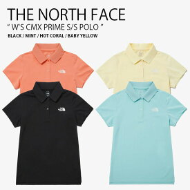 THE NORTH FACE ノースフェイス レディース ポロシャツ W'S CMX PRIME S/S POLO プライム ショートスリーブ ポロ 半袖 ロゴ カジュアル オフィス ブラック ミント コーラルピンク イエロー 女性用 NT7PP32A/B/C/D【中古】未使用品