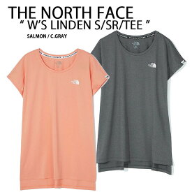 THE NORTH FACE ノースフェイス レディース ロング丈 Tシャツ W'S LINDEN S/S R/TEE フレンチスリーブ ゆったりフィット SALMON GRAY サーモン グレー NT7UM31J/L【中古】未使用品