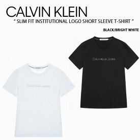Calvin Klein カルバンクライン Tシャツ SLIM FIT INSTITUTIONAL LOGO SHORT SLEEVE T-SHIRT CK スリムフィットインスティテューショナルロゴショートスリーブTシャツ レディース J217960 YAF/BEH【中古】未使用品