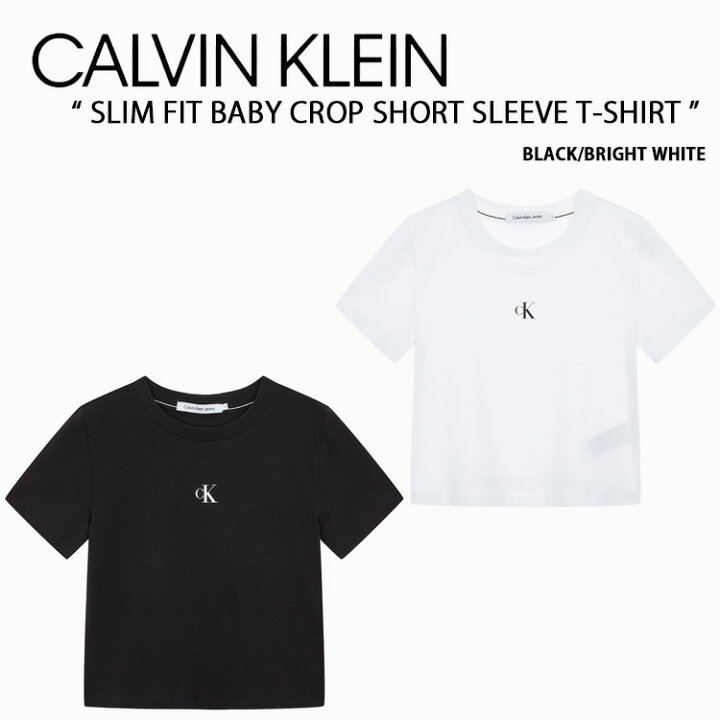 楽天市場】Calvin Klein カルバンクライン Tシャツ SLIM FIT BABY CROP 