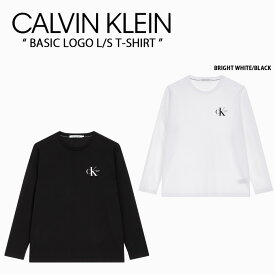 Calvin Klein カルバンクライン Tシャツ BASIC LOGO L/S T-SHIRT BRIGHT WHITE BLACK CK ベーシックロゴL/S長袖Tシャツ ブライトホワイト ブラック 男女兼用 メンズ レディース J400348 YAF/BEH【中古】未使用品