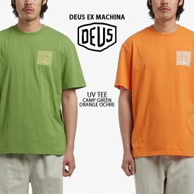 Deus Ex Machina デウスエクスマキナ Tシャツ UV TEE プリントTシャツ グラフィックシャツTシャツ GREEN ORANGE ロゴ カットソー バックグラフィック グリーン オレンジ メンズ レディース【中古】未使用品