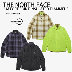 THE NORTH FACE ノースフェイス キルティングジャケット ネルシャツ M FORT POINT INSULATED FLANNEL リバーシブルジャケット BLACK NEON BEIGE パディングジャケット フランネル NJ3NP00A/B【中古】未使用品