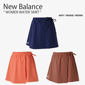 New Balance ニューバランス レディース ラッシュガード WOMEN WATER SKIRT ウィメンズ ウォーター スカート 三分丈 四分丈 水着 スイムウェア ロゴ ネイビー オレンジ ブラウン 女性用 NBNWD3W612【中古】未使用品